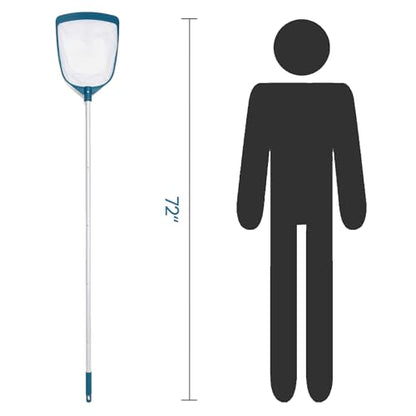 Upgrades Swimming Pool Leaf Net Skimmer Rake with Adjustable Aluminum Pole and Nylon Medium Fine Mesh for Cleaning Swimming Pools, Hot Tubs, Spas and Fountains - size: Pool Skimmer with Pole