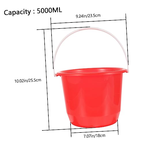 5L Plastic Bucket with Handle for Household Cleaning Gardening and Pet Care - Lightweight Multipurpose Water Pail for Indoor and Outdoor Use