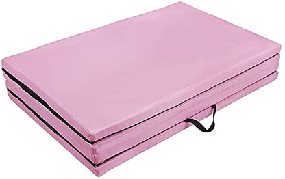 Polar Aurora 4'x8'x2 Thick Folding Gymnastics Exercise Mat Aerobics Stretching Yoga Mats - color: Pink
