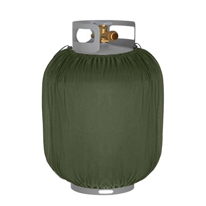 Propane Tank Cover 20lb,Outdoor Heavy Duty 600D Waterproof Oxford Fabric Propane Gas Tank Cover with Adjustable Drawstrings - color: Army Green