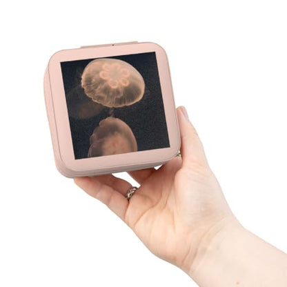 3dRose Moon Jelly fish, Monterey Bay Aquarium, California - US05 JGS0131 - Jim Goldstein Jewelry Travel Case Pink