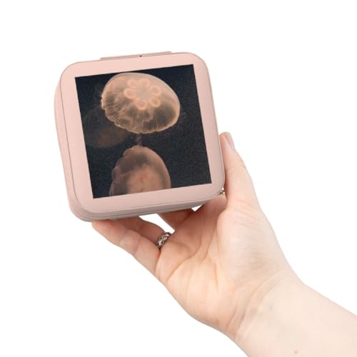 3dRose Moon Jelly fish, Monterey Bay Aquarium, California - US05 JGS0131 - Jim Goldstein Jewelry Travel Case Pink
