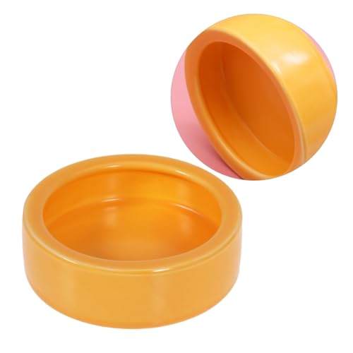 Kisangel Crawler Crawling Pet Escape Food Bowl Orange Feeder Dish for Shrimp Fish and Reptiles Smooth for Aquatic and Terrarium Use