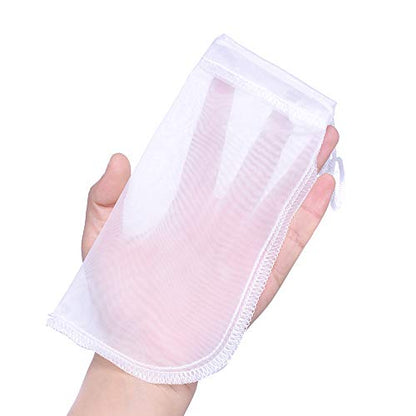 Media Filter Bag Aquarium Extra Fine,Reusable 180 Micron Drawstring Mesh Filter Bags for Very Fine Resins Filter (7.5"*3.6" (3 Pack))