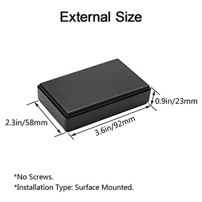 Project Box, 5 Pieces ABS Electrical Box Small Junction Box for Electronics PCB Case,Electronic Hobby Box Black, Outside Size 3.6 x 2.3 x 0.9 inch (92 x 58 x 23 mm) - size: 3.6" x 2.3" x 0.9"(5pc)