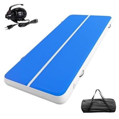 20FT Inflatable Tumbling Mat, 8 Inches Thickness Gymnastics Air Floor Track with Electric Pump, 6.6FT Extra Wide Training Mat for Home, Gym, Yoga, Cheerleading, Water Use