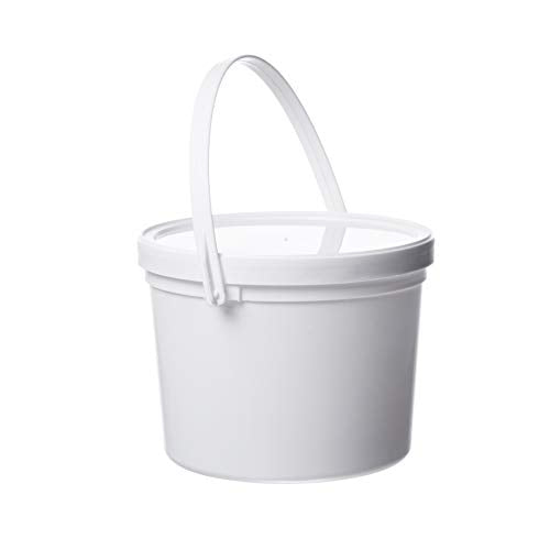 Pail with Handle, Polypropylene, 1.5 Quart, White, 10 Piece - color: White