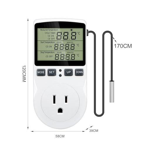 Temperature Controller Digital Thermostat Timer Display Control PC Suitable for Aquarium Reptile Farm