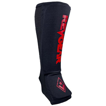 Revgear Dominator Muay Thai Shin Guard, MMA, Kickboxing. Cloth with Instep - color: Black, size: Medium