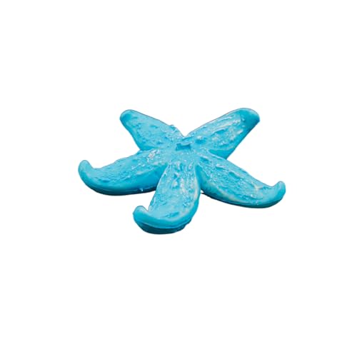 1.7"x1.8" Polyresin Artificial Mini Starfish Decoration for Fish Tank Aquarium Landscape Decoration-2 pcs（Blue