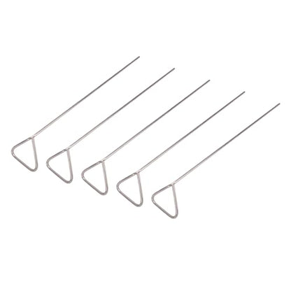 Pssopp Bacterial Spreader Stainless Steel Cell Spreader 5 Pack Triangular Head Reusable Autoclavable for Agar Plating Petri Dish Microbiology Labs Students Technicians