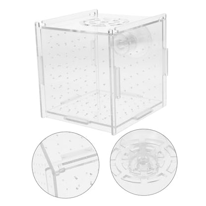 VANZACK Aquarium Fish Breeding Box Acrylic Isolation Tank for Fish and Shrimp Dual-Purpose Incubator with Cups Compact Design for Betta Acclimation and Separation