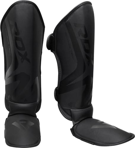 RDX Muay Thai Shin Guards for Men and Women Non-Slip Fit, Full-Contact Protection Adult Shin Pads, MMA, Kickboxing, Sparring, Taekwondo, Shin Protectors Muay Thai, Martial Arts - size: Medium