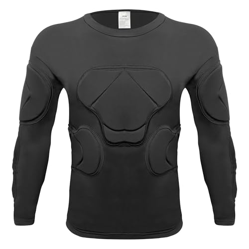 Men's Padded Football Protective Gear Set Training Suit for Soccer Basketball Paintball Rib Protector - size: X-Large