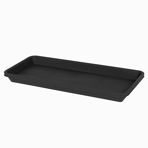 2 Pack Plastic Plant Saucer, Rectangular, Indoors Outdoor, Drip Tray for Flower Pot, Windowsill (6 X 11 Inch, Black) - color: Black, size: 11'' x 6.1'' x 1.0'' (2 pack)