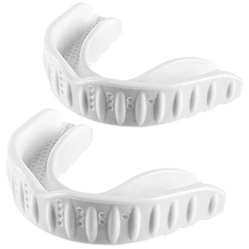 Football Mouth Guard，Sports Mouthguard for Football，Boxing, Basketball,Wrestling, Includes Mouth Guard Case, Adult and Youth Sizes (2 Pack White) - color: 2 Pack White