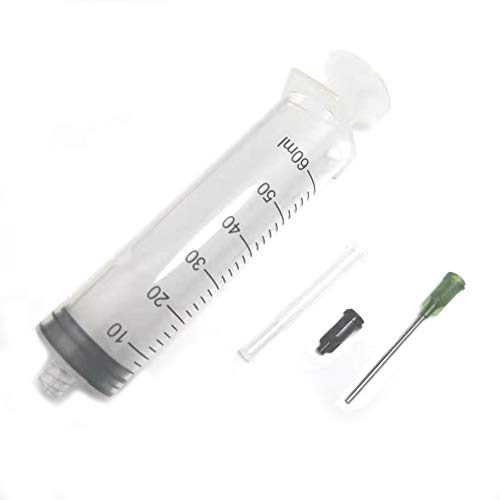 60ml Independent Packing Industrial Luer Lock Syringes with Needle and Sealing Caps for Engineered Fluid，Glue Applicator and Refilling (Pack of 4) - style: 60ml/cc
