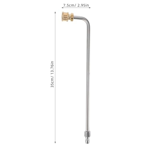 90 Degree Curved High Pressure Washer Extension Wand 13.77 Inch Quick Connect Spray Lance Replacement for Car Wash