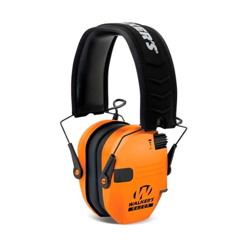 Walker's Razor Slim Electronic Muff - color: Blaze Orange, size: One Size