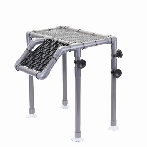 Extra Large Standing Turtle Basking Platform, 13.4" Width Turtle Basking Area with Ramp, DIY Turtle Tank Accessories, PVC Basking Dock for Aquatic Turtles for 75/90/120 Gallon