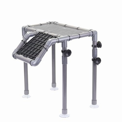 Extra Large Standing Turtle Basking Platform, 13.4" Width Turtle Basking Area with Ramp, DIY Turtle Tank Accessories, PVC Basking Dock for Aquatic Turtles for 75/90/120 Gallon