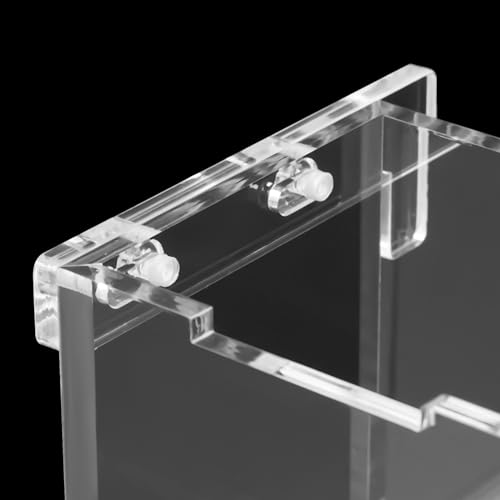 Acrylic Aquarium Box Filter, 5 Grids Small Aquarium Filter Fish Tank Filter Box Drainage Plate Clear Shell Hanging Mounting (Suitable Thickness of Tank: 10mm/0.39in)