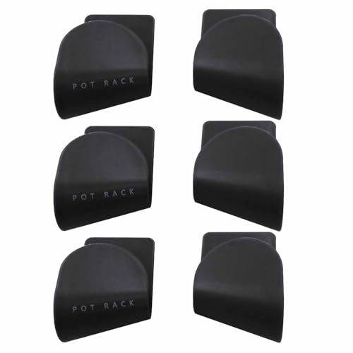 6 Pairs Adjustable Pot Lid Organizer, Black Wall Mount Pot Lid Holder Pan Lid Hanger Inside Cabinet Door for Kitchen
