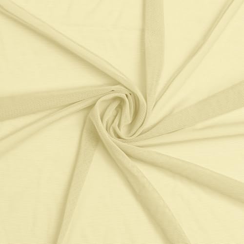 Mesh Fabric, 66in 4-Way Stretch Power Mesh, Lightweight Sheer, 90% Nylon, 10% Spandex, for Dancewear, Sportswear - color: Nude, size: 1 Yard