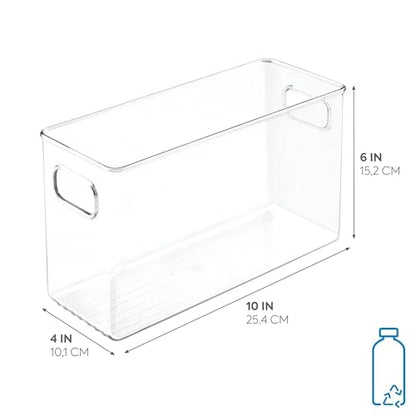 iDesign Slim Clear Plastic Storage Bin, Tall Narrow Organizer for Kitchen, Fridge, Freezer, or Pantry - style: Pack of 1