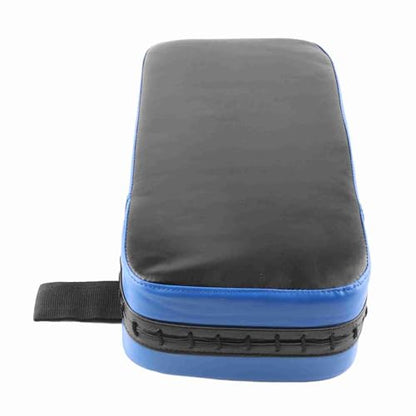 Ejoyous Kicking Pad Taekwondo Boxing Kicking Curve Pad Foot Target Kick Strike PU Leather Grip Bar Compression Band Metal Rings Hook Loop for Training - color: Blue