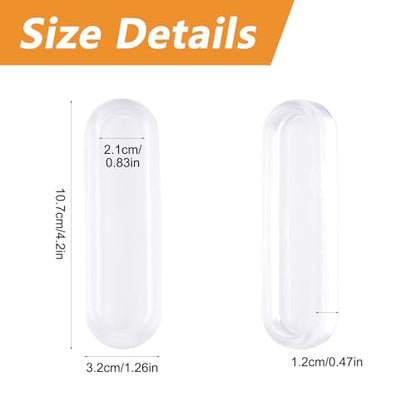 MOROBOR Clear PU Self-Adhesive Pulls, 4 Pcs Recessed Finger Pulls Oval Sliding Door Handles Clear Instant Cabinet Drawer Handle for Glass Doors Window Drawer Dresser - size: 4.2IN