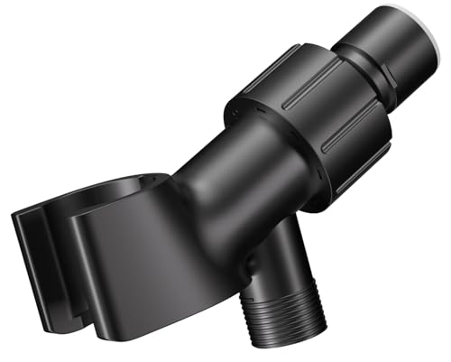 Adjustable Handheld Shower Head Holder- Brass Ball, Premium ABS Bracket- 360 Degree Rotatable Arm Mount and Hose Connector, Shower Adapter- Adjustable Shower Arm Mount, MAYYAYA (Black) - color: Black