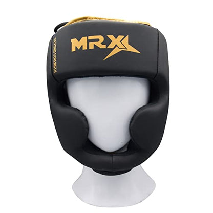 Boxing Headgear MMA Muay Thai, Head Gear for Kickboxing Sparring Grappling Martial Arts Taekwondo Training - color: Black-Golden, size: Small-Medium