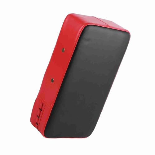 Estink Taekwondo Punching Pads PU Leather Kicking Pad 40 X 20 X 10 Cm with Metal Hole Grip Bar and 5 Cm Elastic Band for Boxing Kick Training Adults and Teens - color: Red