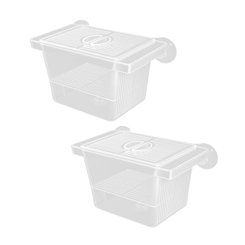 Multipurpose Fish Isolation Tanks with Strong Suction Cup for Aggressive Injured Pregnant and Fry Protections 2PCS Aquarium Isolation Divider