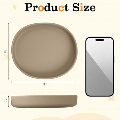 Silicone Dog Food Plate Shallow Dog Bowl Flat Cat Dish 1 Pack Small Puppy Plates for Small Dogs and Cats Whisker Fatigue Pet Feeding Bowls for Dry and Wet Food (Brown) - color: 1 Pcs - (Brown)