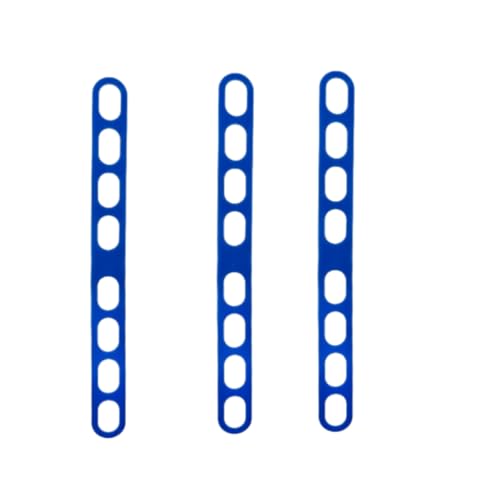 Blue Silicone Lid Straps - 3 Pcs Adjustable Bands for Pots & Pans | Adjustable silicone straps keep lids firmly attached to pots, preventing sliding or loss during storage - color: blue