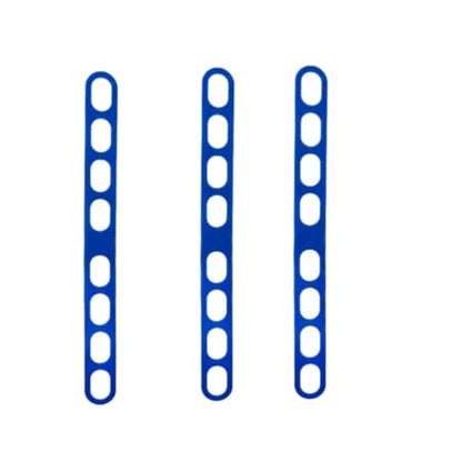 Blue Silicone Lid Straps - 3 Pcs Adjustable Bands for Pots & Pans | Adjustable silicone straps keep lids firmly attached to pots, preventing sliding or loss during storage - color: blue