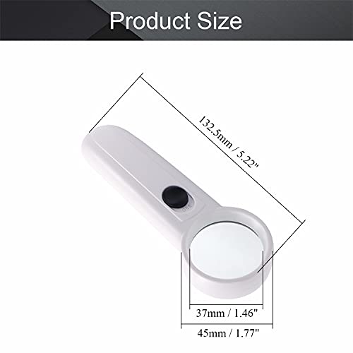Othmro 1Pcs 15X Handheld Magnifier Lens, Small Magnifying Glass, Diameter 1.46inch White Round Page Magnifying Lens with Plastic Handle for Small Prints Book Magazines Newspaper Reading - color: 15x 35mm