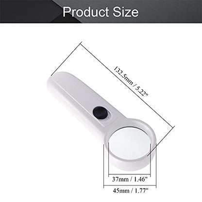 Othmro 1Pcs 15X Handheld Magnifier Lens, Small Magnifying Glass, Diameter 1.46inch White Round Page Magnifying Lens with Plastic Handle for Small Prints Book Magazines Newspaper Reading - color: 15x 35mm