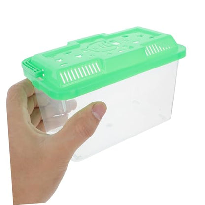 TOYANDONA Portable Handheld Aquarium Box for Betta Fish Turtles and Small Pets Clear Plastic Mini Fish Tank Habitat for Travel and Feeding Versatile Reptile Cage with Modern Design
