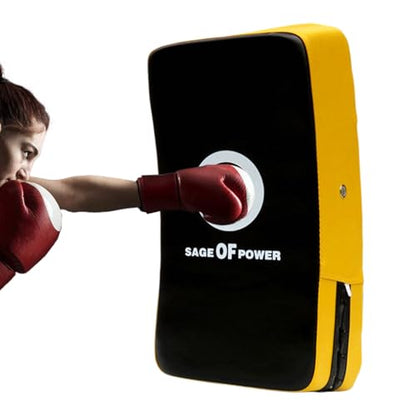 Boxing Training Pads Curved Beginner Training Focus Mitts Striking Target | Sparring Coaching Pad for Krav Maga, , Karate, MMA, Kickboxing, Sparring, Drills, Boxing Training Equipment - color: yellow