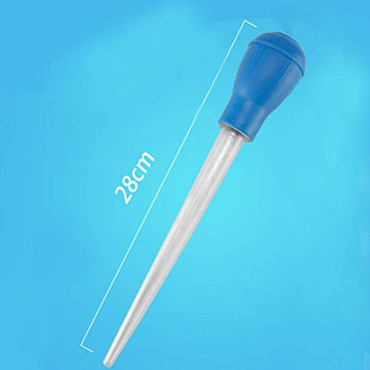 Haofy Mini Fish Dust Remover, 30ml 11in Manual Water Changer Dropper Tool for Shrimp, Daphnia, with Precise Measurement, Liquid Additive, Plastic Material, (Blue)