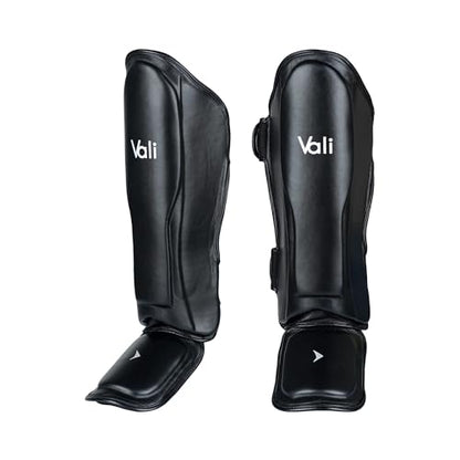 Lancer Leather Shin Guards Instep for Muay Thai - color: Black, size: Small