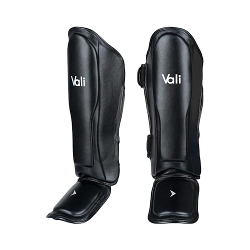 Lancer Leather Shin Guards Instep for Muay Thai - color: Black, size: Small