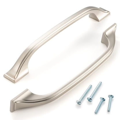 10 Pack 5 Inch Brushed Nickel Cabinet Pulls Satin Nickel Cabinet Handles Silver Kitchen Hardware for Cabinets Drawer Dresser ZP2409 Cupboard Bedroom Closet Bathroom Vanity - color: Brushed Nickel, size: 5" Hole Centers-10 Pcs