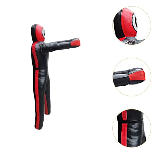 Unfilled Wrestling Dummy Punching Bag Professional Boxing Dummy Grappling Training Aid for Practice Workout Throwing Indoor PU Leather- 170cm Height