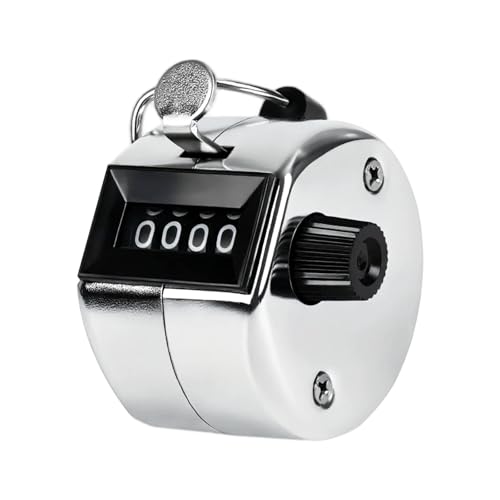 Metal Handheld Tally Counter, Clicker Counter with 4 Digit Display