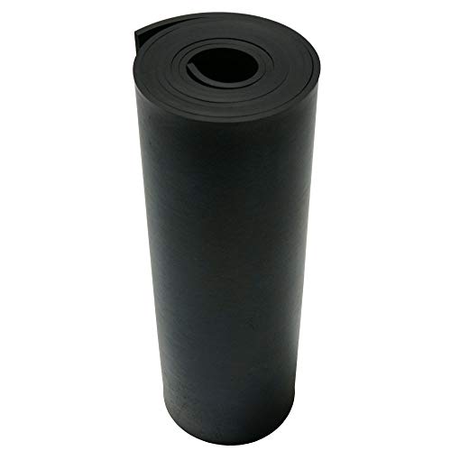 Small Parts Neoprene Sheet, 80A Durometer, Smooth Finish, Adhesive Backing, Black, 0.125" Thickness, 12" Width, 36" Length