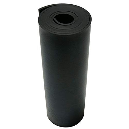 Small Parts Neoprene Sheet, 80A Durometer, Smooth Finish, Adhesive Backing, Black, 0.125" Thickness, 12" Width, 36" Length